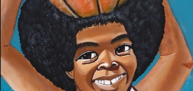 Framsidan till iMAGO 7 är en tavla av konstnär William Scott. Den föreställer honom som en ung basketspelare i Lakers. Men busig blick och brett leende håller han en basketboll på huvudet.